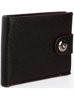 Портмоне мужское на магните, отдел для купюр, для карт, цвет коричневый