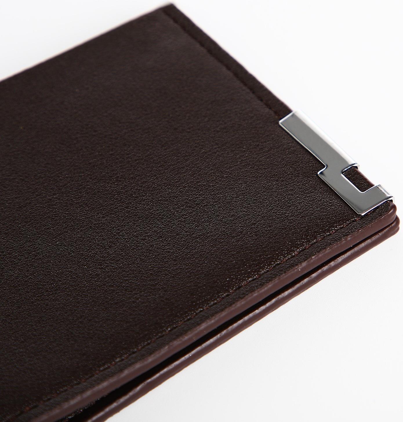 Портмоне мужское без застёжки, отдел для карт, для купюр, цвет коричневый