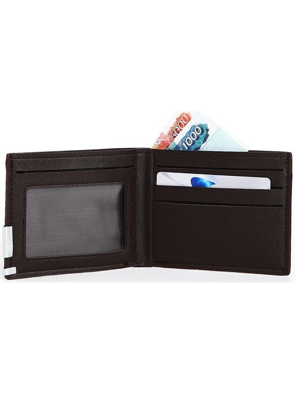 Портмоне мужское без застёжки, отдел для карт, для купюр, цвет коричневый