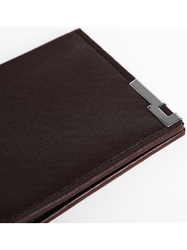 Портмоне мужское без застёжки, отдел для карт, для купюр, цвет коричневый
