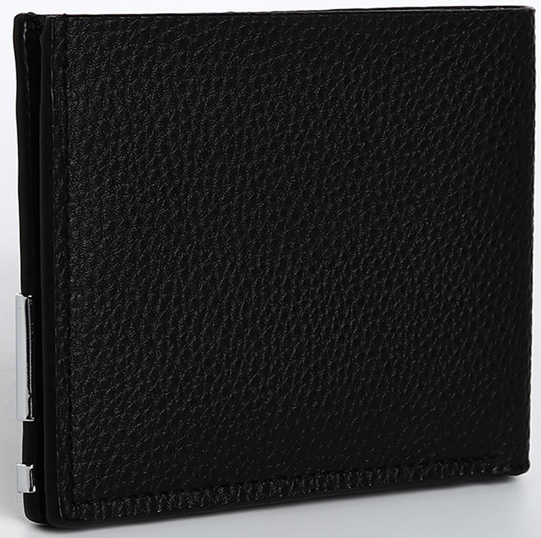 Портмоне мужское без застёжки, отдел для карт, для купюр, цвет чёрный