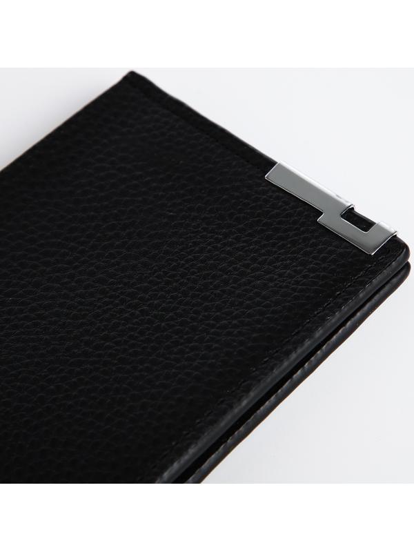 Портмоне мужское без застёжки, отдел для карт, для купюр, цвет чёрный