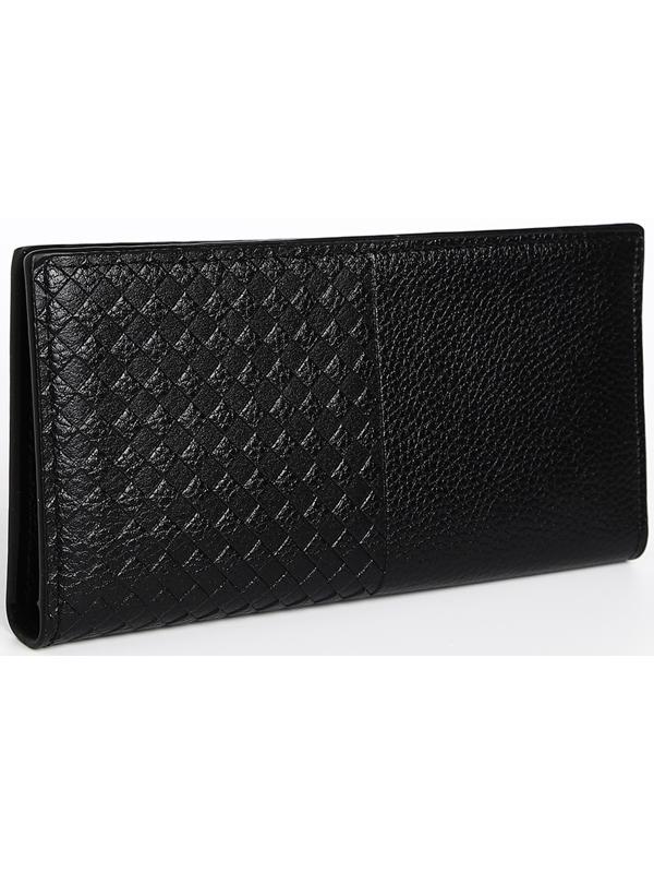 Портмоне мужское без застежки, отдел для купюр, для карт, для монет, цвет чёрный