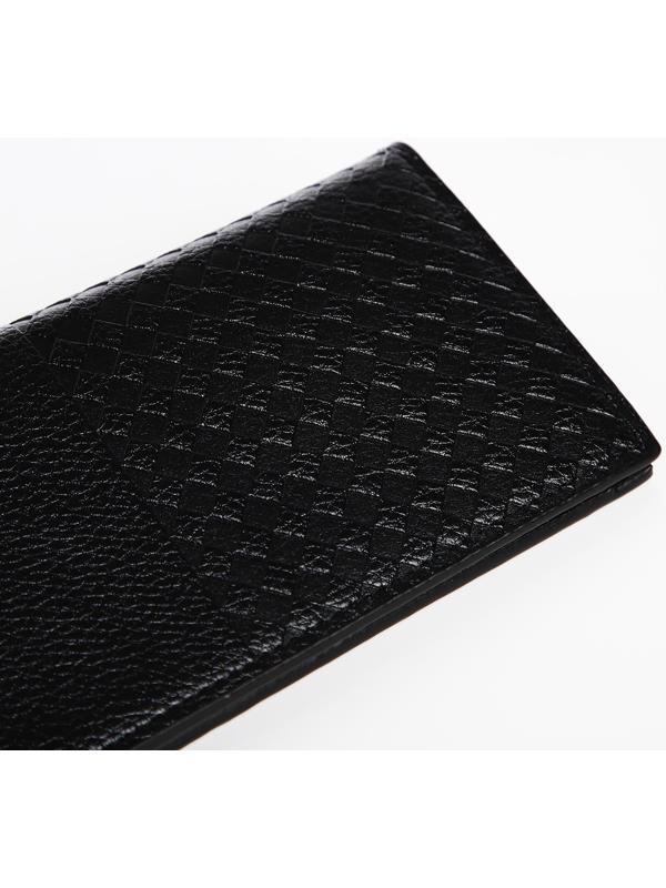 Портмоне мужское без застежки, отдел для купюр, для карт, для монет, цвет чёрный