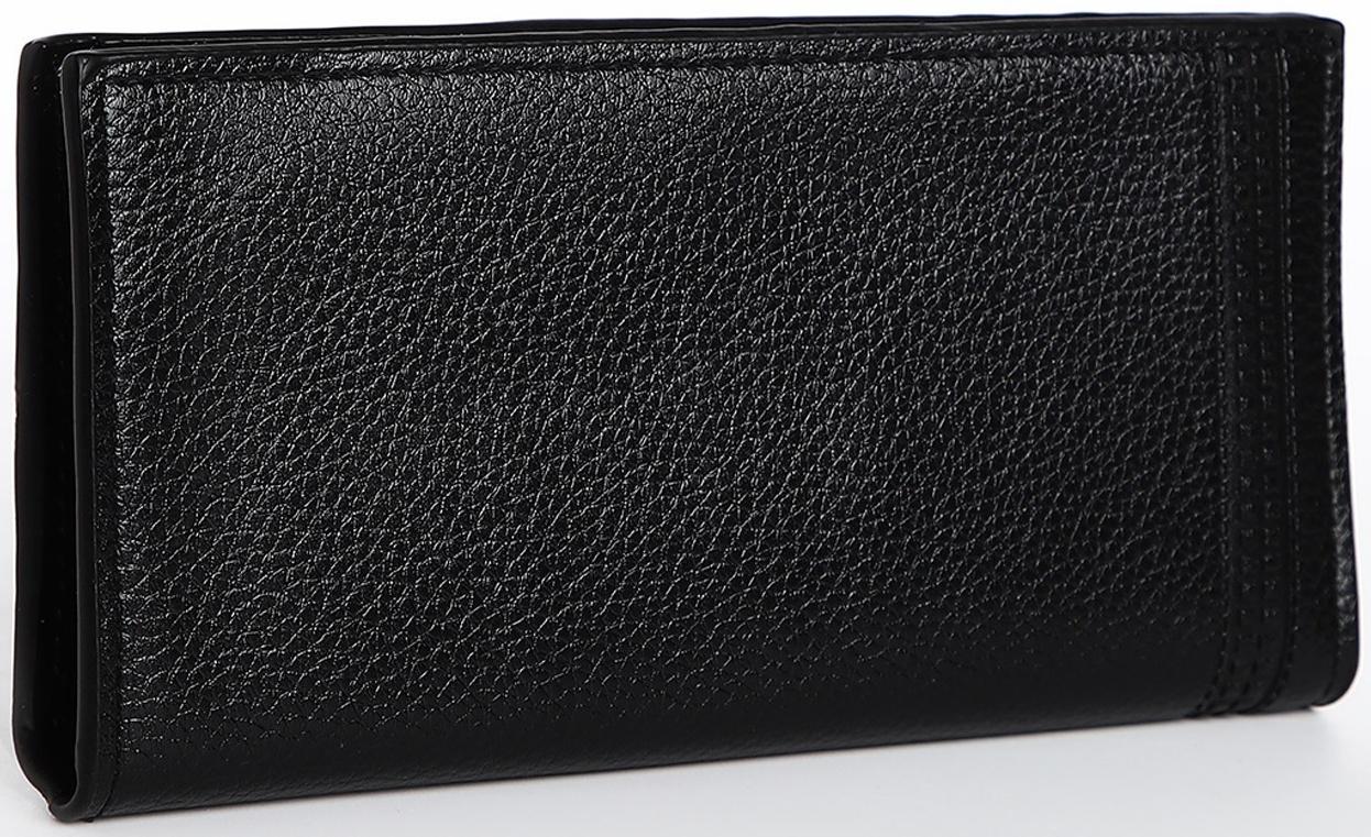 Портмоне мужское без застежки, отдел для купюр, для карт, для монет, цвет чёрный