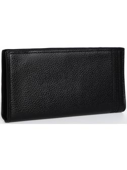 Портмоне мужское без застежки, отдел для купюр, для карт, для монет, цвет чёрный