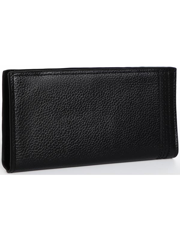 Портмоне мужское без застежки, отдел для купюр, для карт, для монет, цвет чёрный