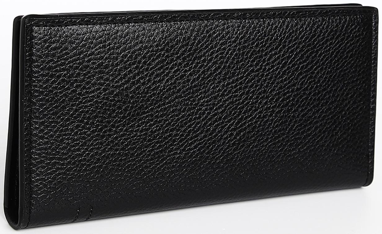 Портмоне мужское без застежки, отдел для купюр, для карт, для монет, цвет чёрный