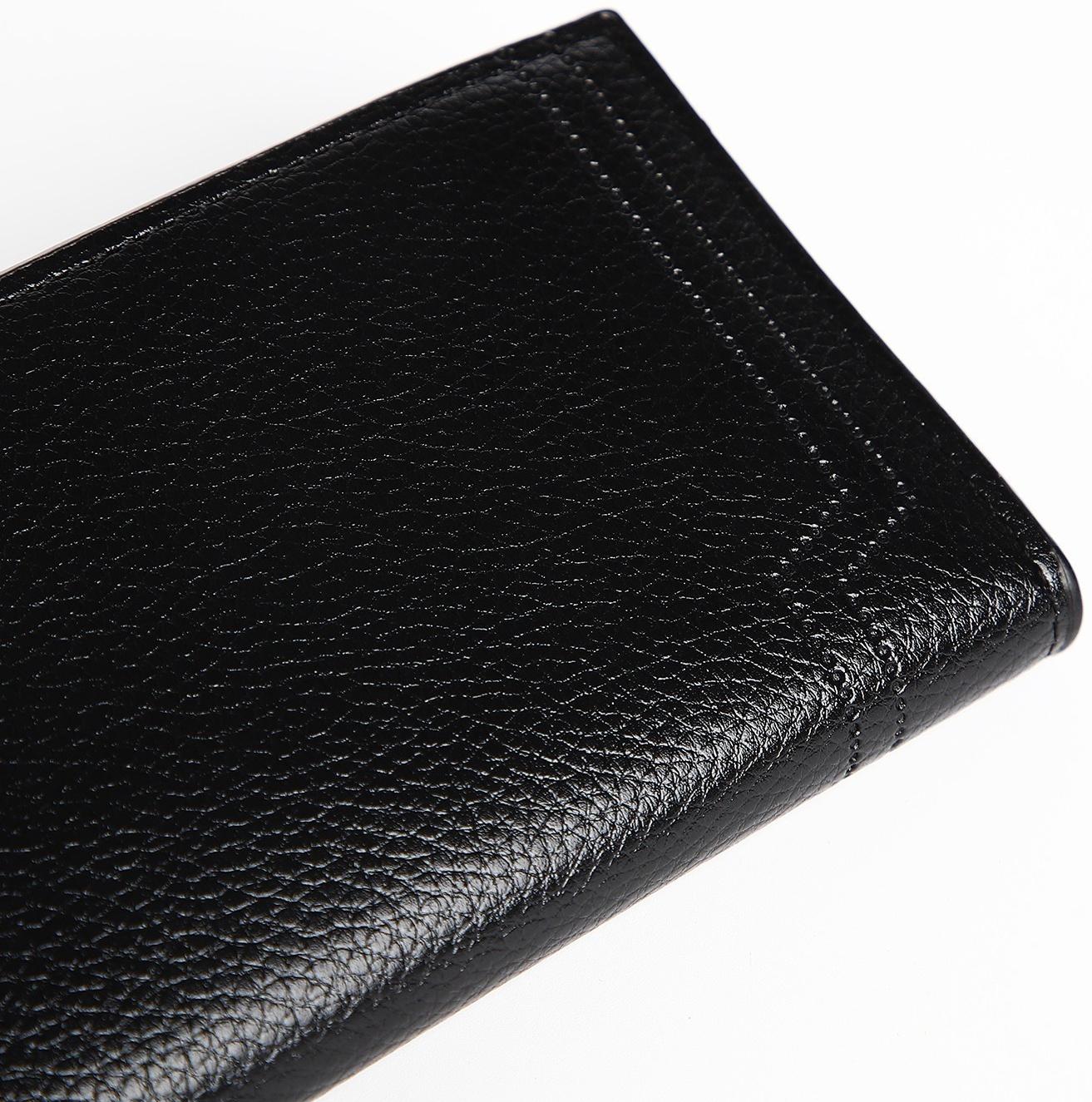 Портмоне мужское без застежки, отдел для купюр, для карт, для монет, цвет чёрный