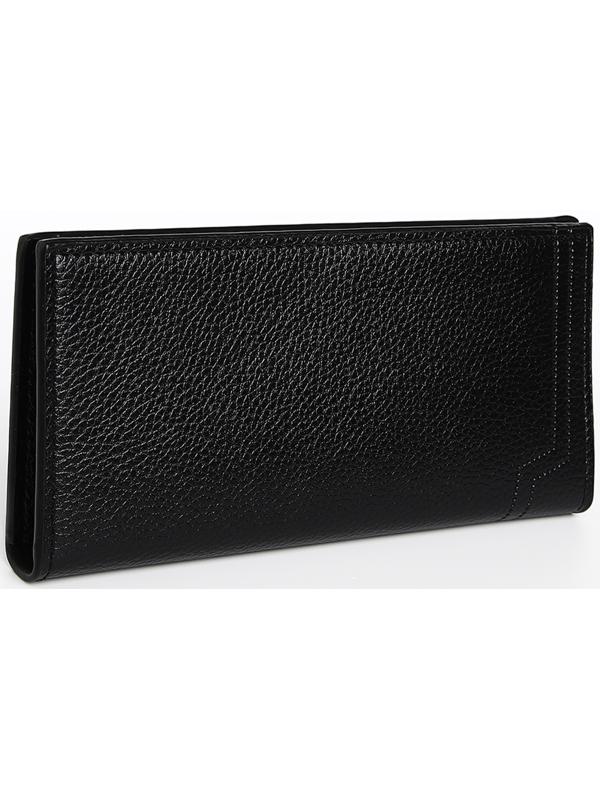 Портмоне мужское без застежки, отдел для купюр, для карт, для монет, цвет чёрный