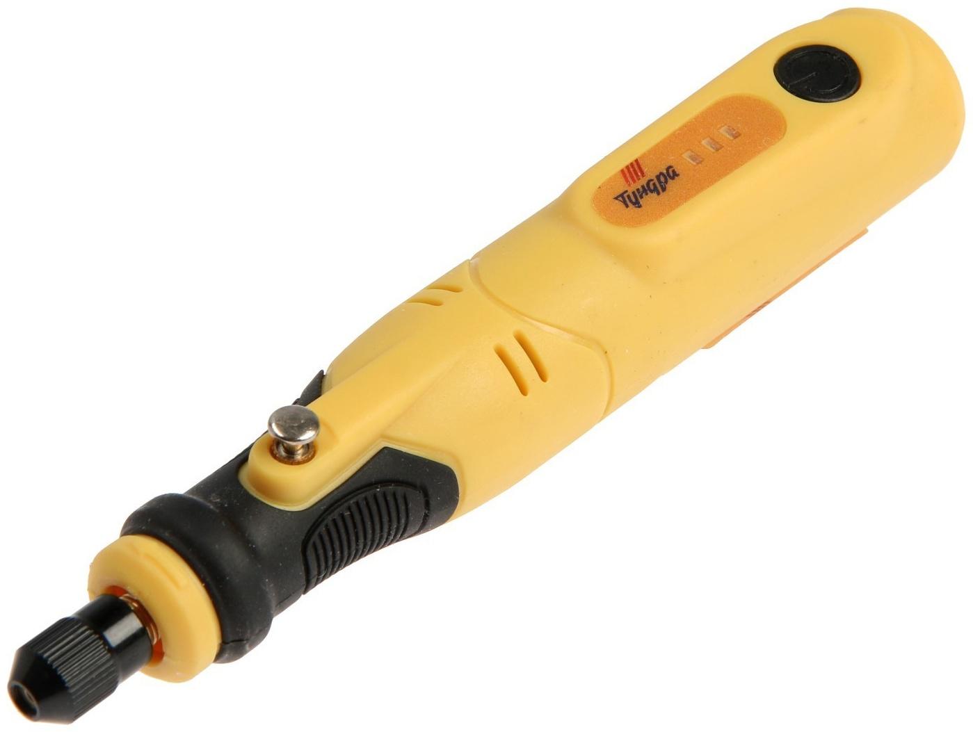 Гравер аккумуляторный ТУНДРА, 12 В, 0.7 Ач, micro-USB, 5000-15000 об/мин, 3 ск., 76 пр.