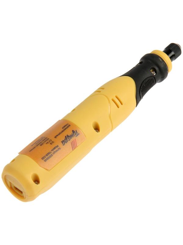 Гравер аккумуляторный ТУНДРА, 12 В, 0.7 Ач, micro-USB, 5000-15000 об/мин, 3 ск., 76 пр.