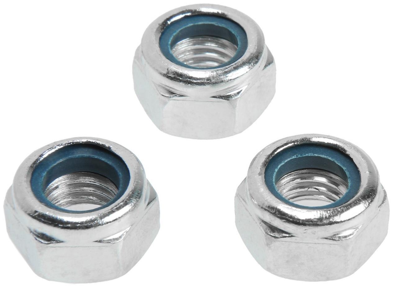 Гайка ТУНДРА, со стопорным кольцом, DIN985, оцинкованная, М14, 1 кг