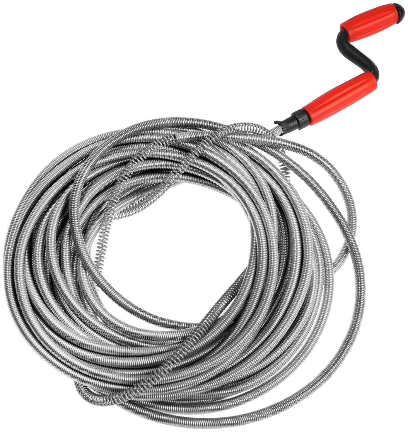 Трос сантехнический ZEIN, оцинкованный, с вращающейся ручкой, d=9 мм, L=15 м