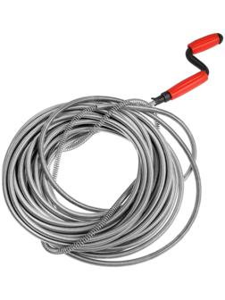 Трос сантехнический ZEIN, оцинкованный, с вращающейся ручкой, d=9 мм, L=15 м