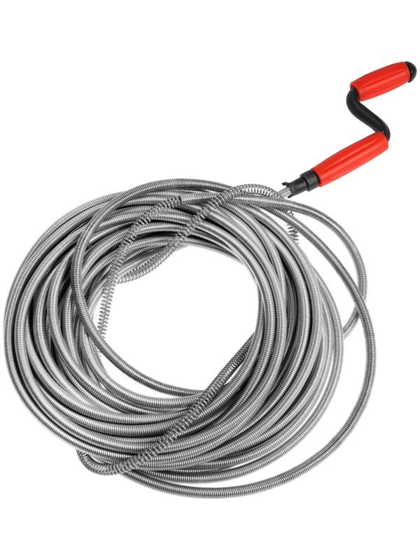 Трос сантехнический ZEIN, оцинкованный, с вращающейся ручкой, d=9 мм, L=15 м