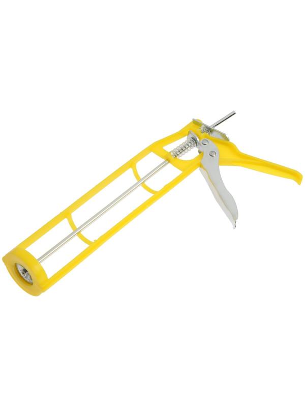 Пистолет для герметика ТУНДРА, пластиковый скелетный корпус, круглый шток, 225 мм