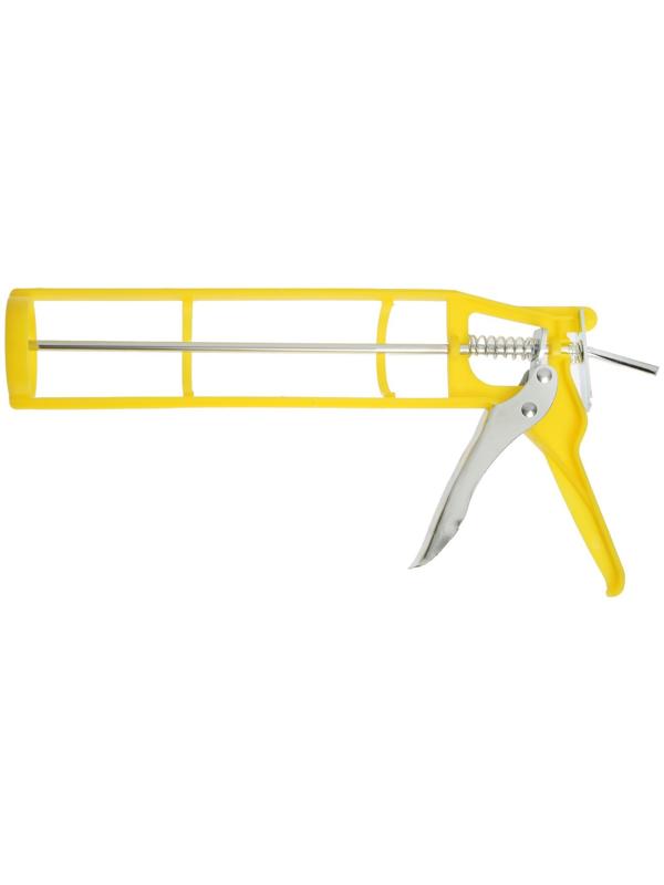 Пистолет для герметика ТУНДРА, пластиковый скелетный корпус, круглый шток, 225 мм