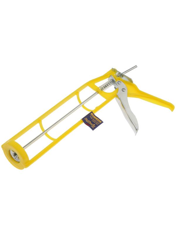 Пистолет для герметика ТУНДРА, пластиковый скелетный корпус, круглый шток, 225 мм