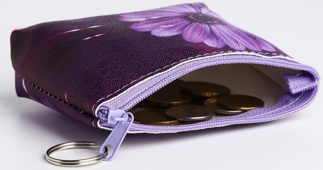 Кошелёк на молнии, цвет фиолетовый