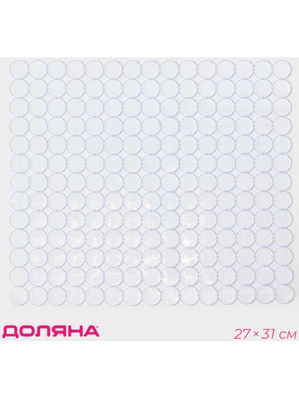 Коврик в раковину Доляна «Миро», 27×31 см, прозрачный