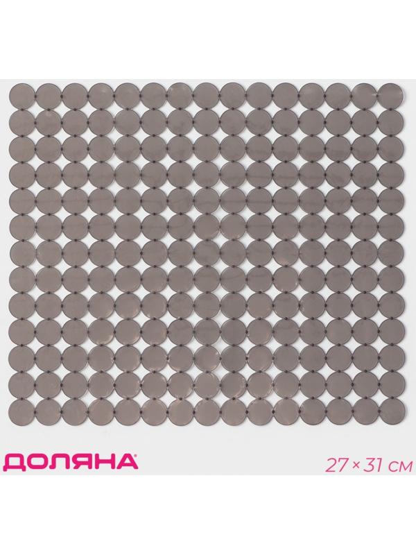 Коврик в раковину Доляна «Миро», 27×31 см, цвет коричневый