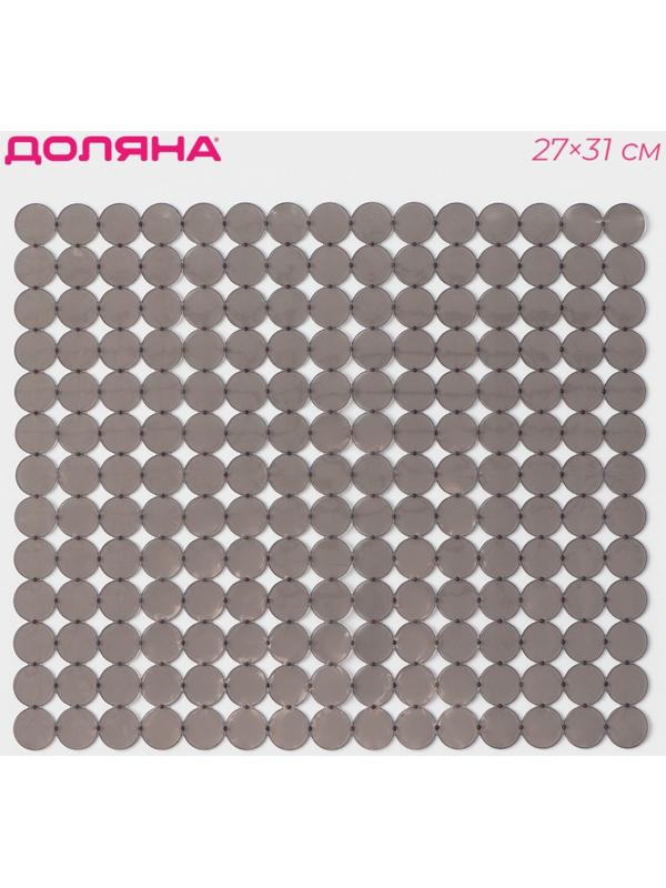 Коврик в раковину Доляна «Миро», 27×31 см, цвет коричневый