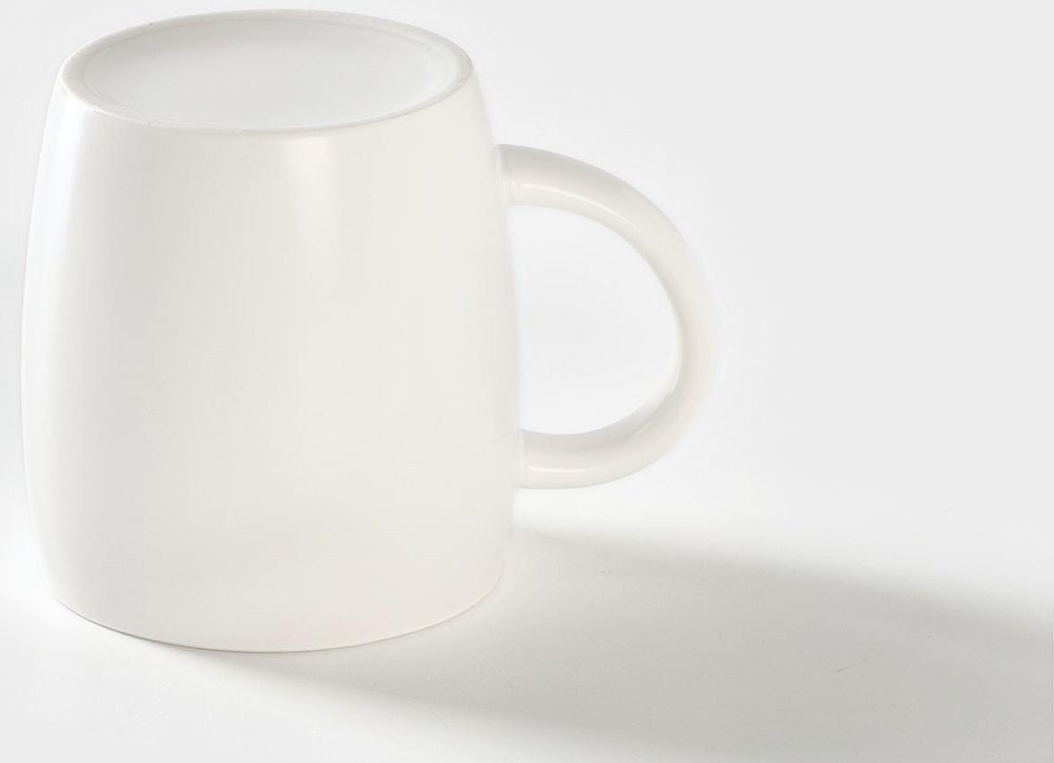 Кружка керамическая с крышкой и ложкой «Кошечка», 350 мл, цвет белый