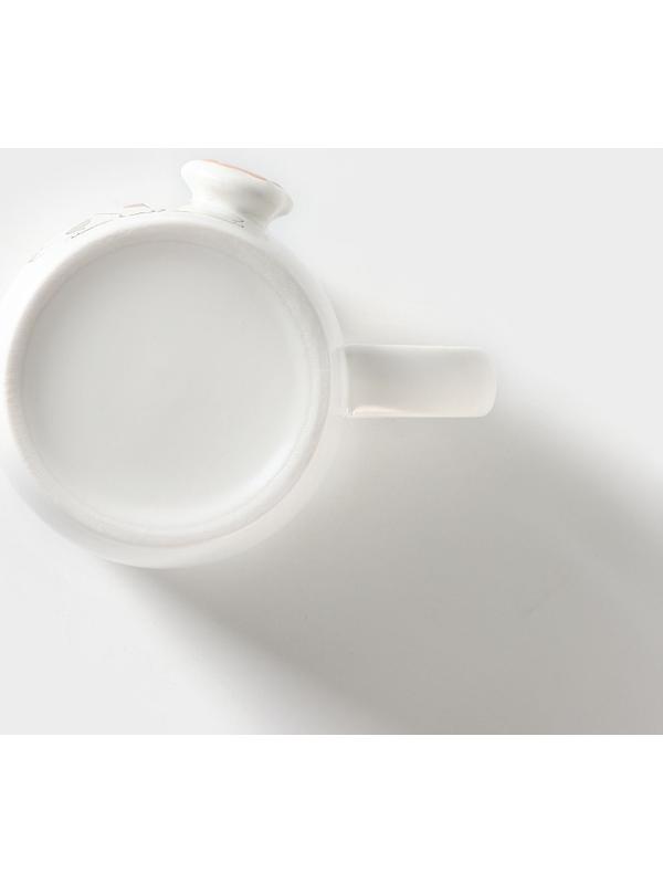 Кружка керамическая с крышкой и ложкой «Кошечка», 350 мл, цвет белый