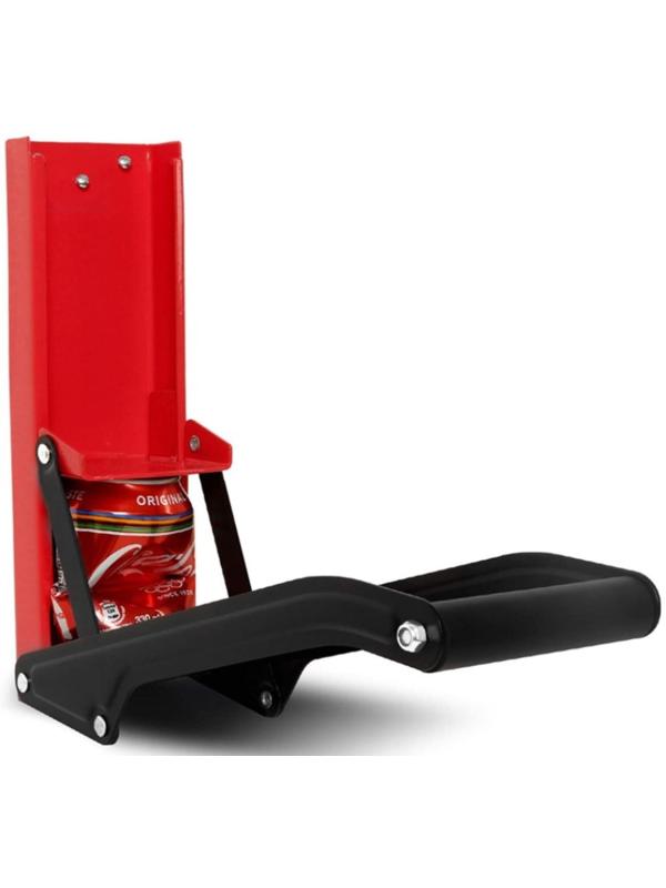 Пресс для утилизации алюминиевых банок и пластиковых бутылок, 32.5 х 12 х 19.5, красный