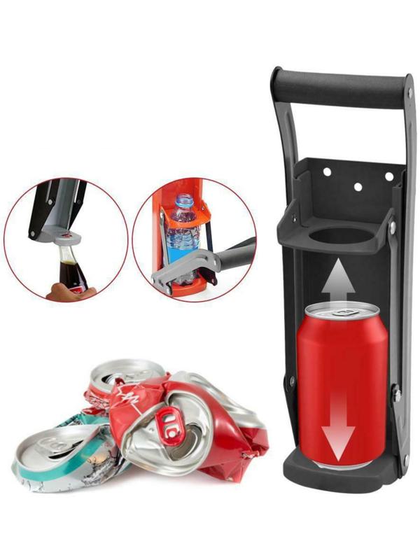 Пресс для утилизации алюминиевых банок и пластиковых бутылок, 32.5 х 12 х 19.5, черный