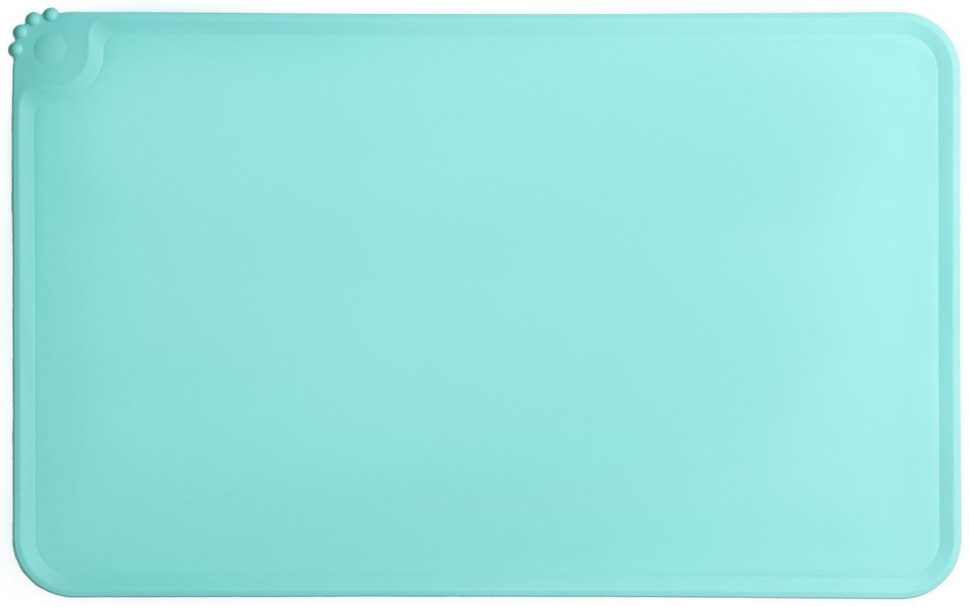 Коврик силиконовый под миску, 47 х 30 см, бирюзовый