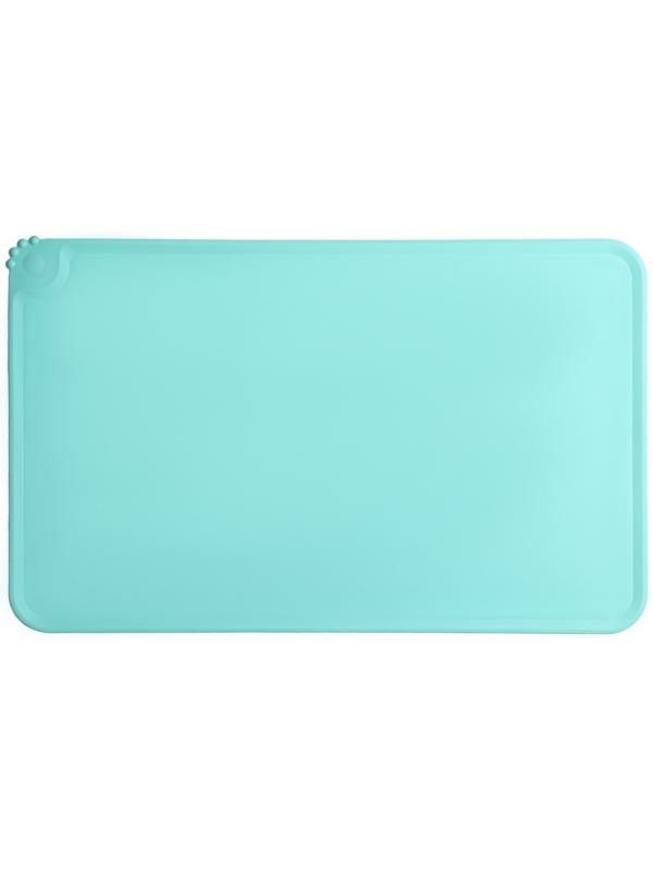 Коврик силиконовый под миску, 47 х 30 см, бирюзовый