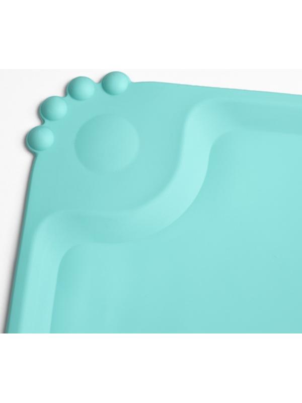 Коврик силиконовый под миску, 47 х 30 см, бирюзовый