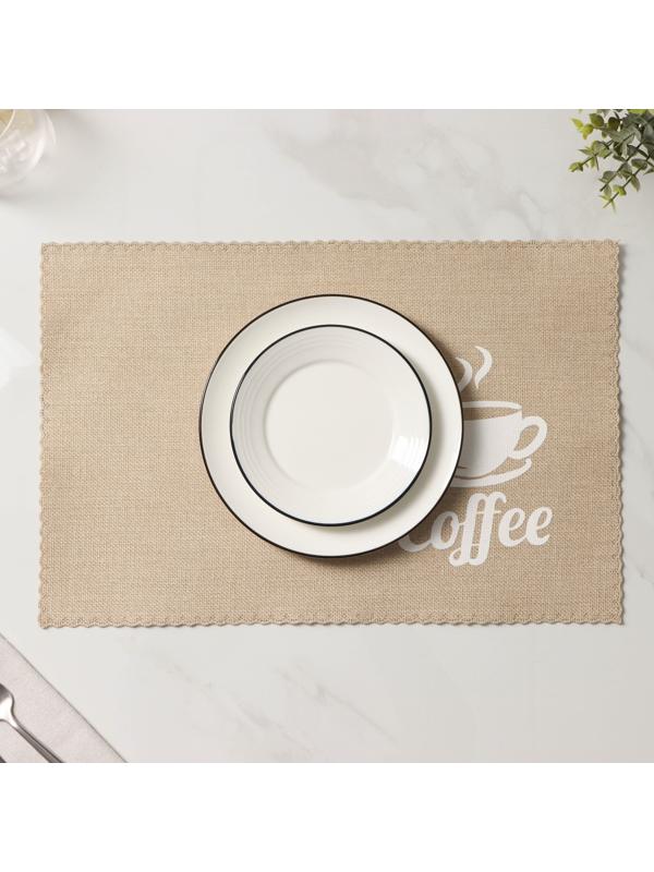 Набор салфеток сервировочных Доляна Coffee, 4 шт, 44×29 см, цвет бежевый