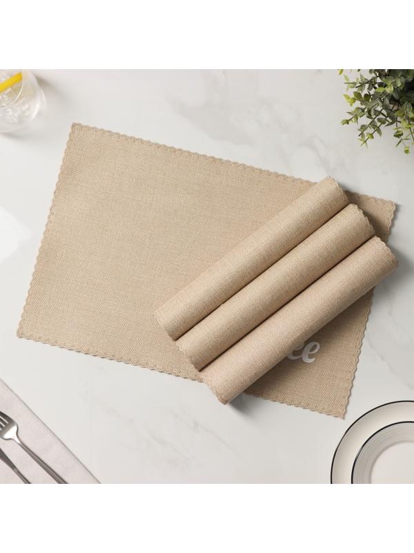 Набор салфеток сервировочных Доляна Coffee, 4 шт, 44×29 см, цвет бежевый