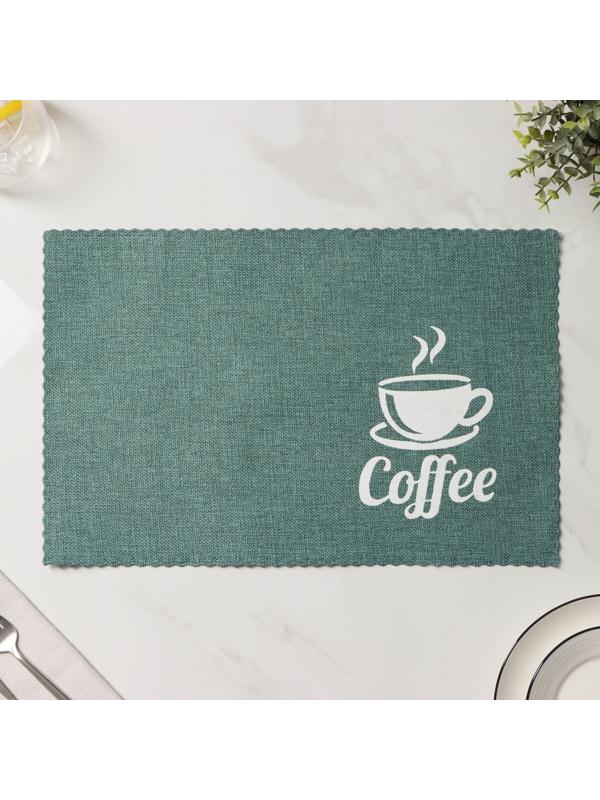 Набор салфеток сервировочных Доляна Coffee, 4 шт, 44×29 см, цвет бирюзовый