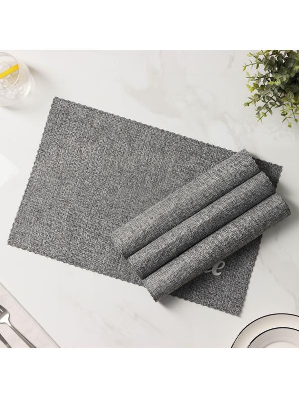 Набор салфеток сервировочных Доляна Coffee, 4 шт, 44×29 см, цвет серый