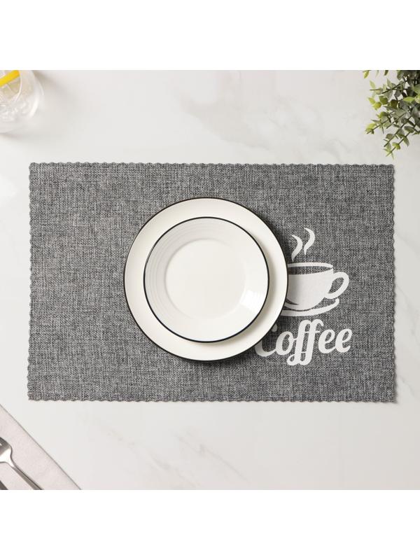 Набор салфеток сервировочных Доляна Coffee, 4 шт, 44×29 см, цвет серый