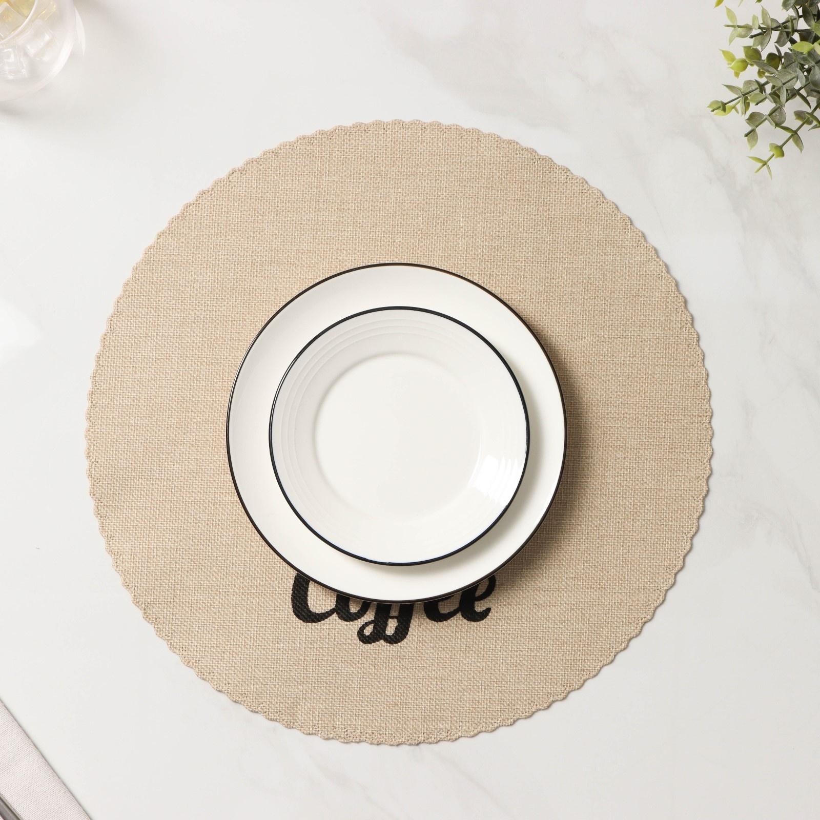 Набор салфеток сервировочных Доляна Coffee, 4 шт, d=37 см, цвет бежевый