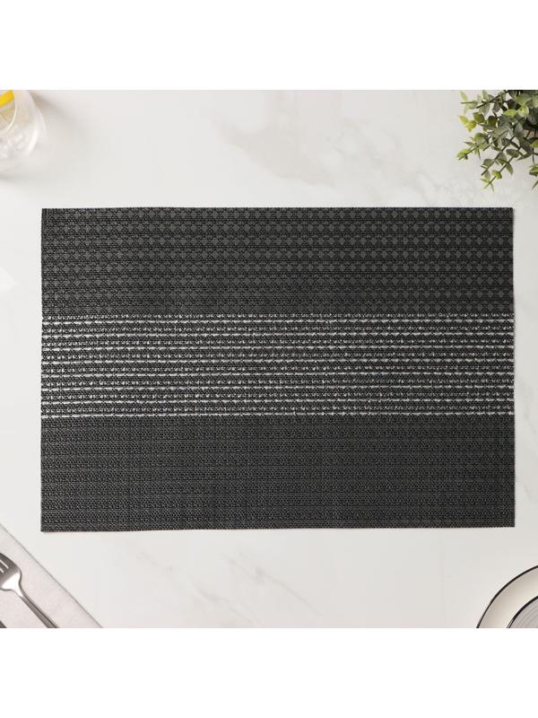 Набор салфеток сервировочных Доляна «Сияние», 4 шт, 45×30 см, цвет чёрный