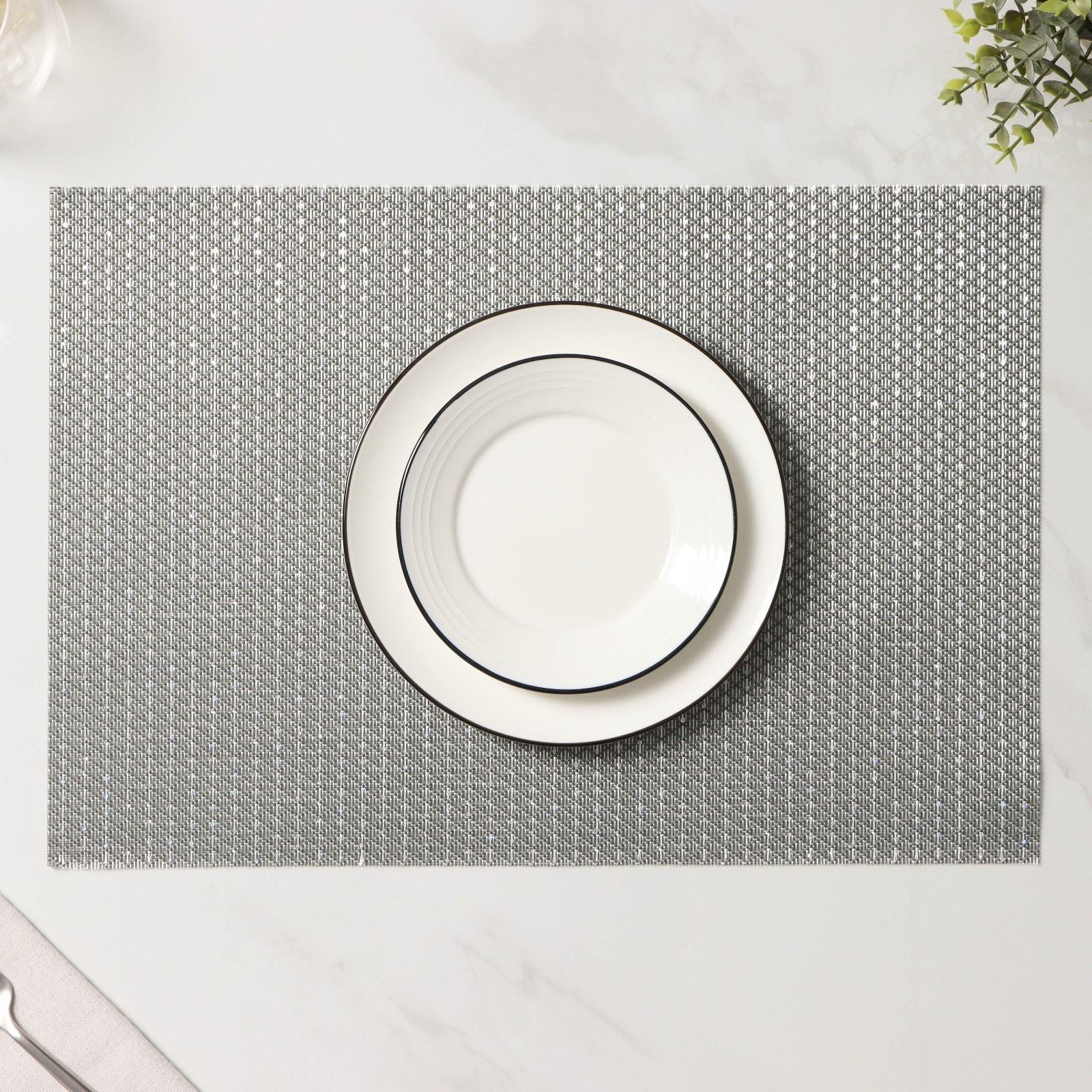 Набор салфеток сервировочных Доляна Star, 4 шт, 45×30 см, цвет серый