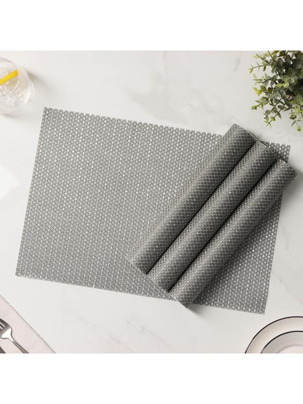 Набор салфеток сервировочных Доляна Star, 4 шт, 45×30 см, цвет серый