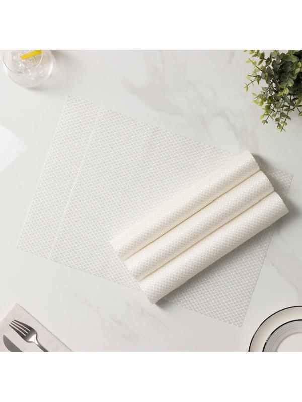 Набор салфеток сервировочных Доляна Star, 4 шт, 45×30 см, цвет белый