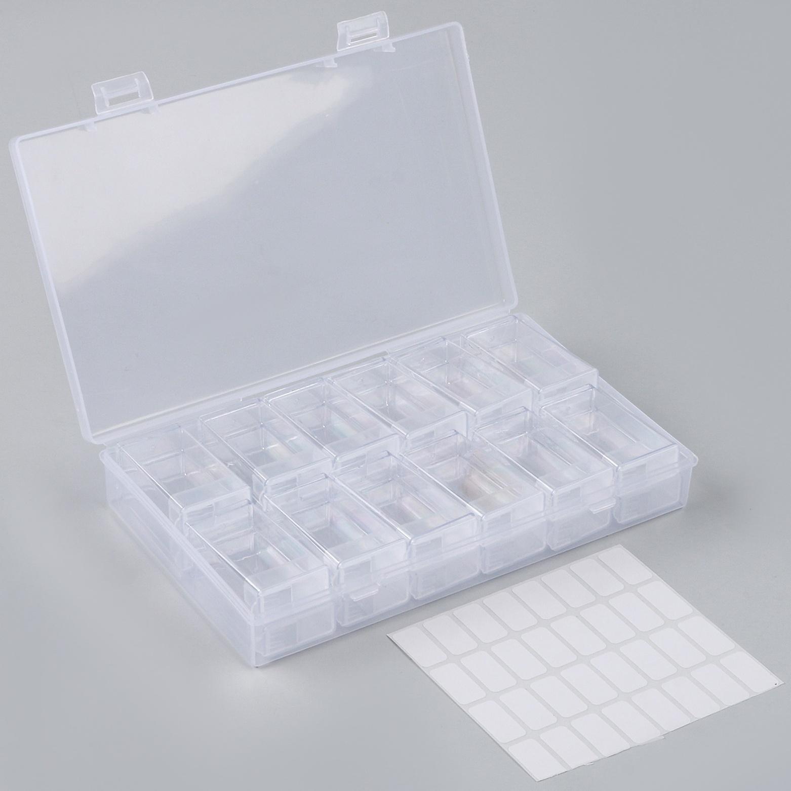 Органайзер для хранения страз алмазной мозаики, 24 секции