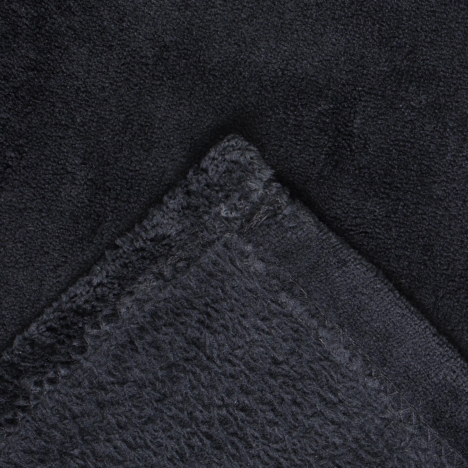 Плед Этель цв.черный 150*200 см,100% п/э, корал-флис 220 гр/м2