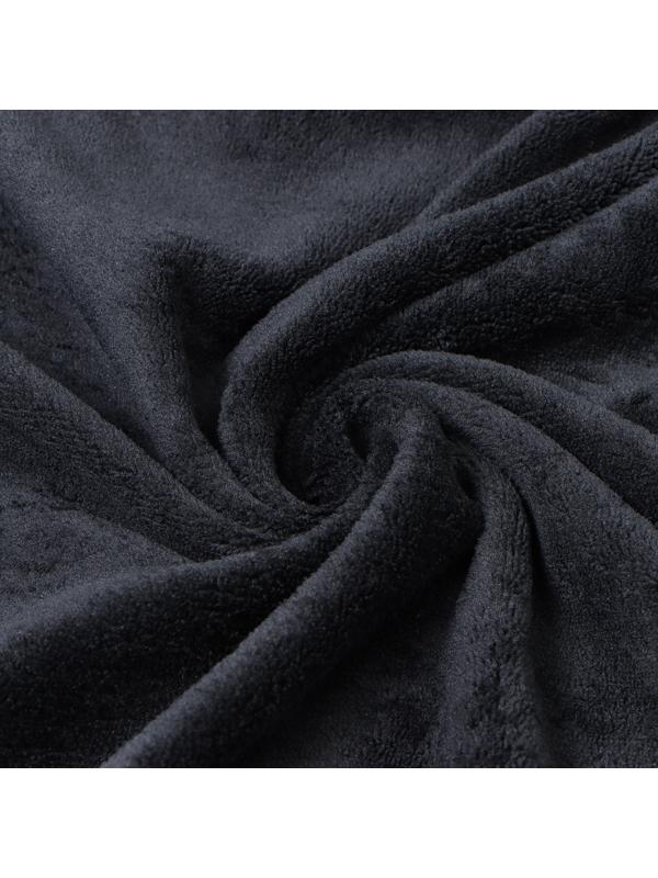 Плед Этель цв.черный 200*220 см,100% п/э, корал-флис 220 гр/м2