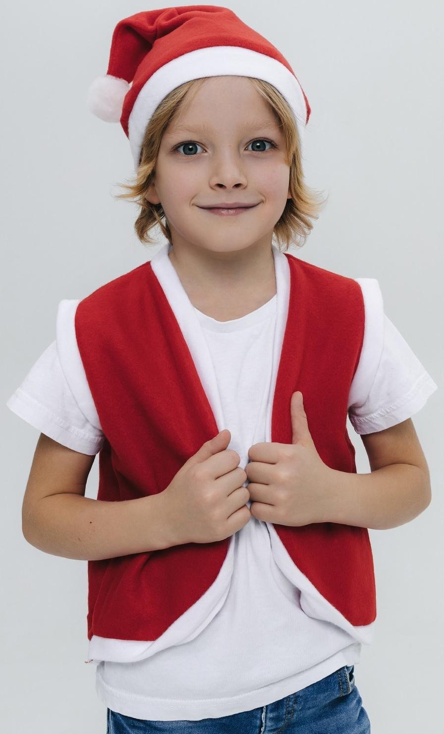 Карнавальный набор «Новогодний гномик»: жилетка и колпак, рост 92–104 см