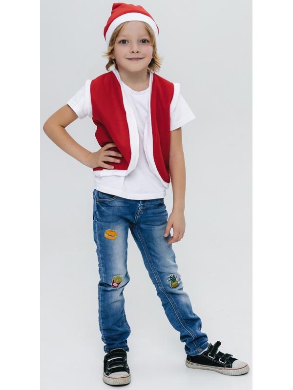 Карнавальный набор «Новогодний гномик»: жилетка и колпак, рост 92–104 см