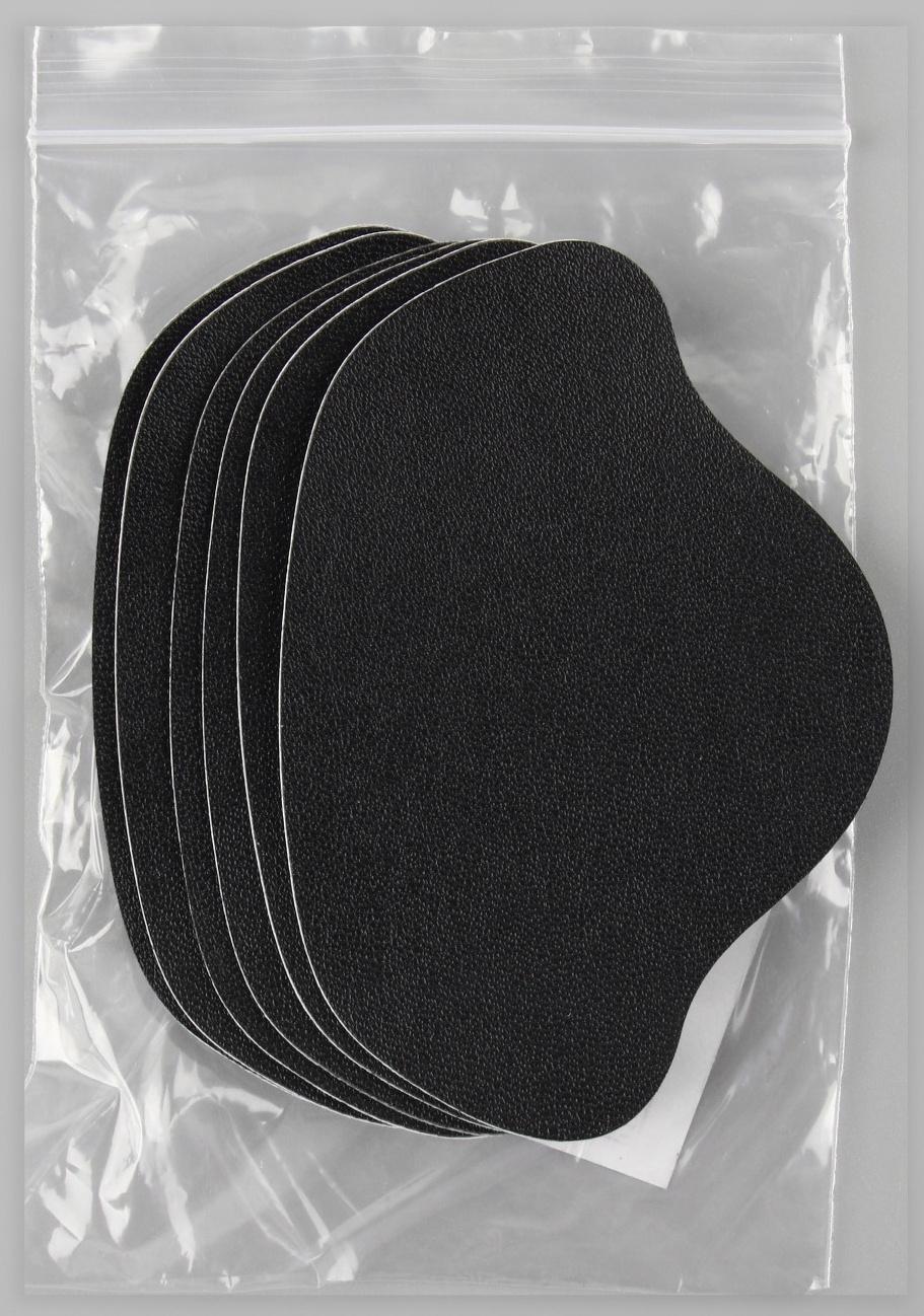 Набор заплаток для ремонта подпяточников обуви, из кожзама, клеевые, 6 шт, цвет чёрный